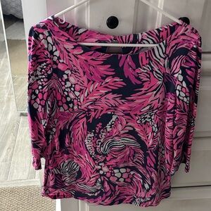 Lilly Pulitzer Pink and Blue Patterned cotton shirt